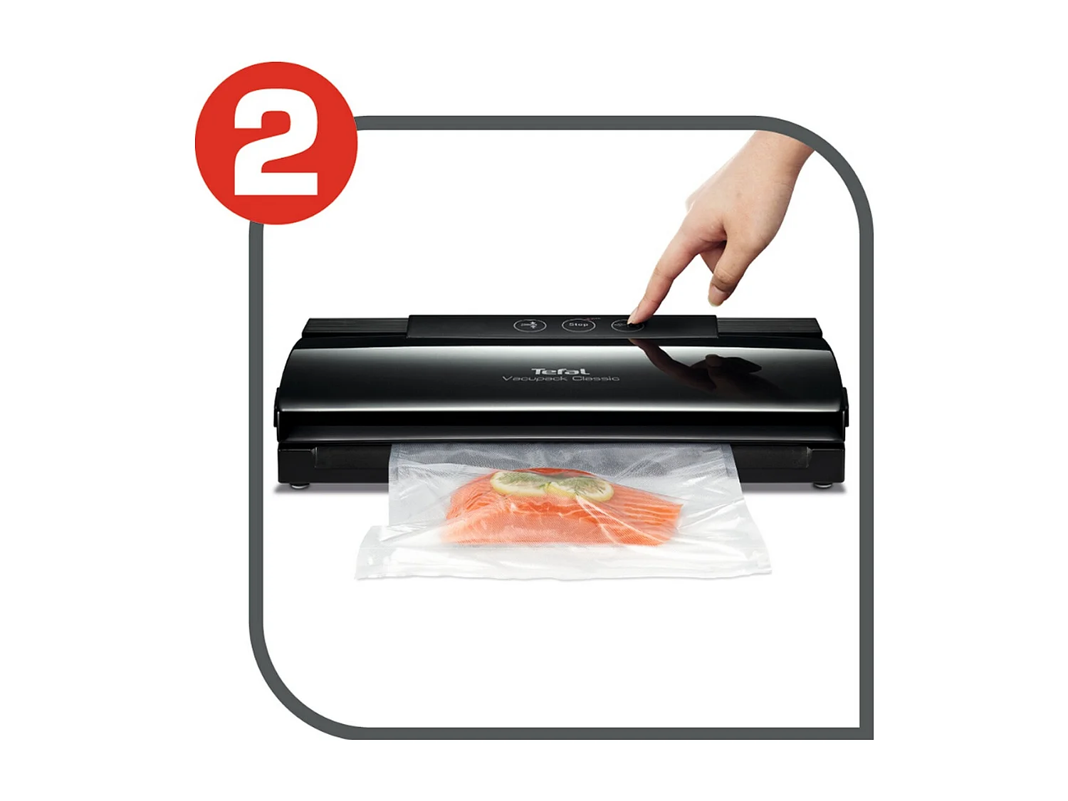 Vakuumiergerät Tefal Vacupack Classic VT254070 schwarz mit 18 Beuteln, automatische Vakuum- & Versiegelungsfunktionen, 110W