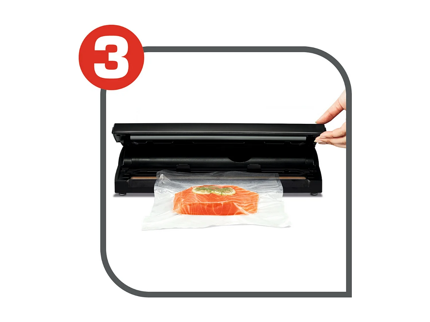 Vakuumiergerät Tefal Vacupack Classic VT254070 schwarz mit 18 Beuteln, automatische Vakuum- & Versiegelungsfunktionen, 110W