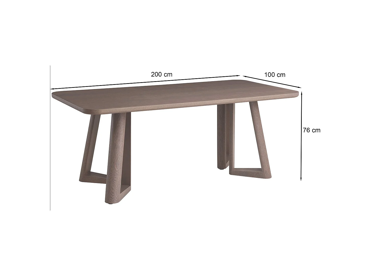 Table à manger – 200 x 100 cm – placage noyer – ALISSER