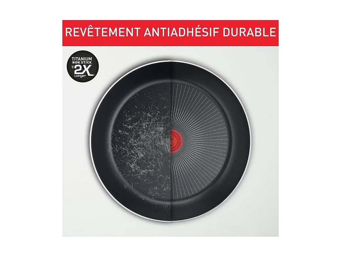 Poêles Tefal Ingenio Easy Plus 24/28 cm antiadhésives, poignée amovible, non induction, fabriquées en France