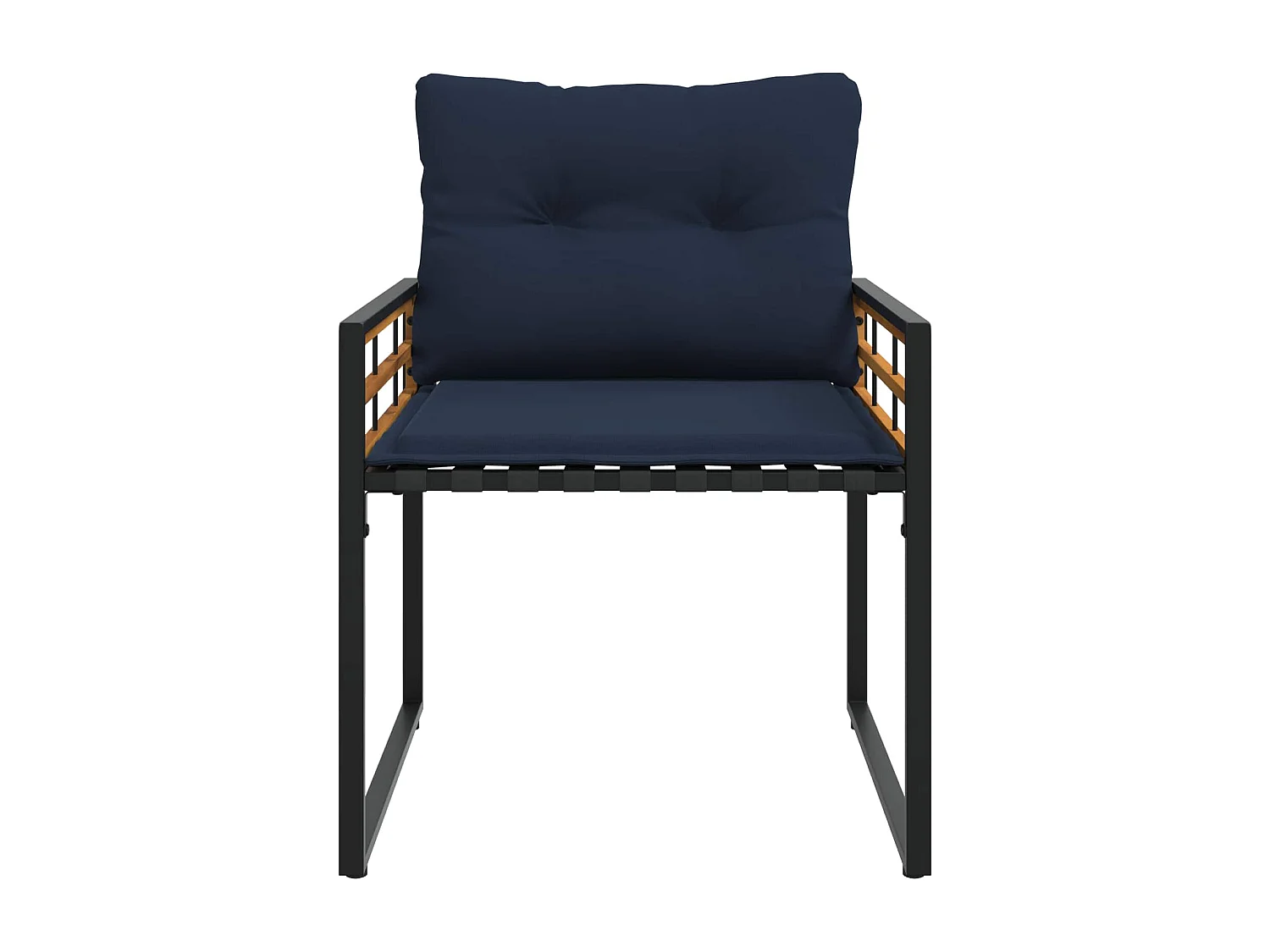 Juego de muebles de exterior con cojín 3 pcs Azul Marino