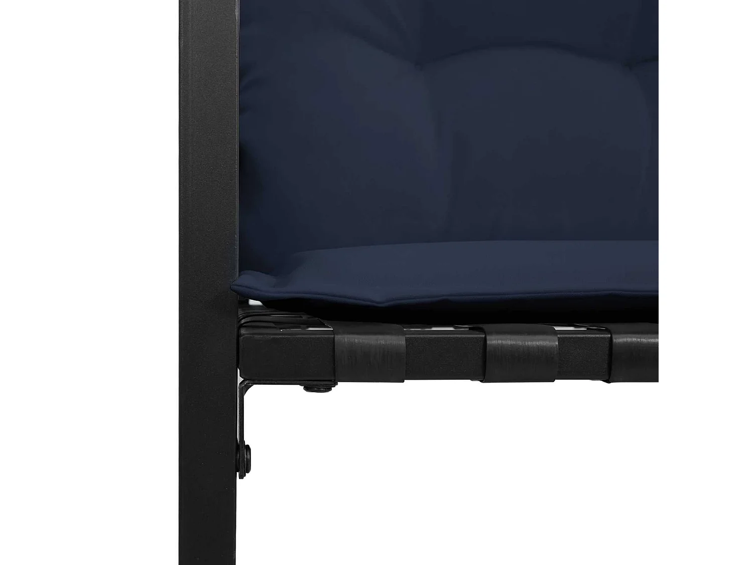 Juego de muebles de exterior con cojín 3 pcs Azul Marino