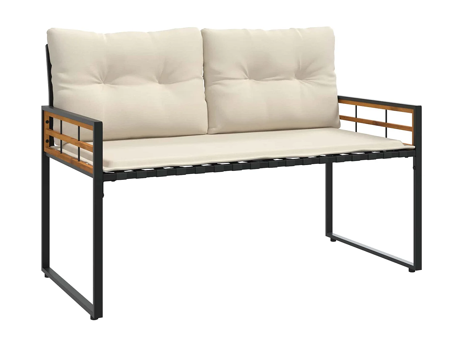 Ensemble de meubles d'extérieur avec coussin 4 pièces Crème