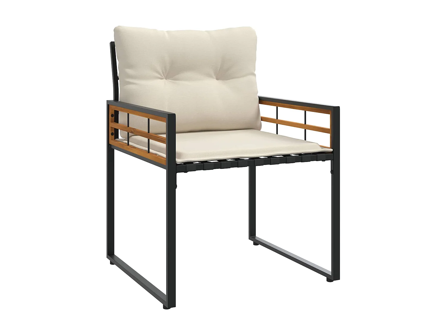 Juego de muebles de exterior con cojín 3 pcs Crema