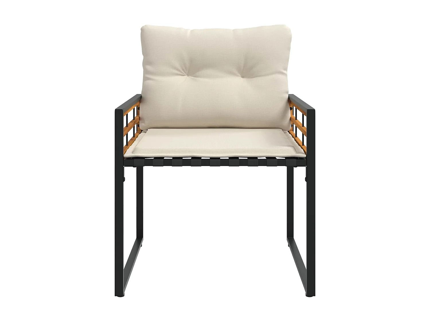 Juego de muebles de exterior con cojín 3 pcs Crema