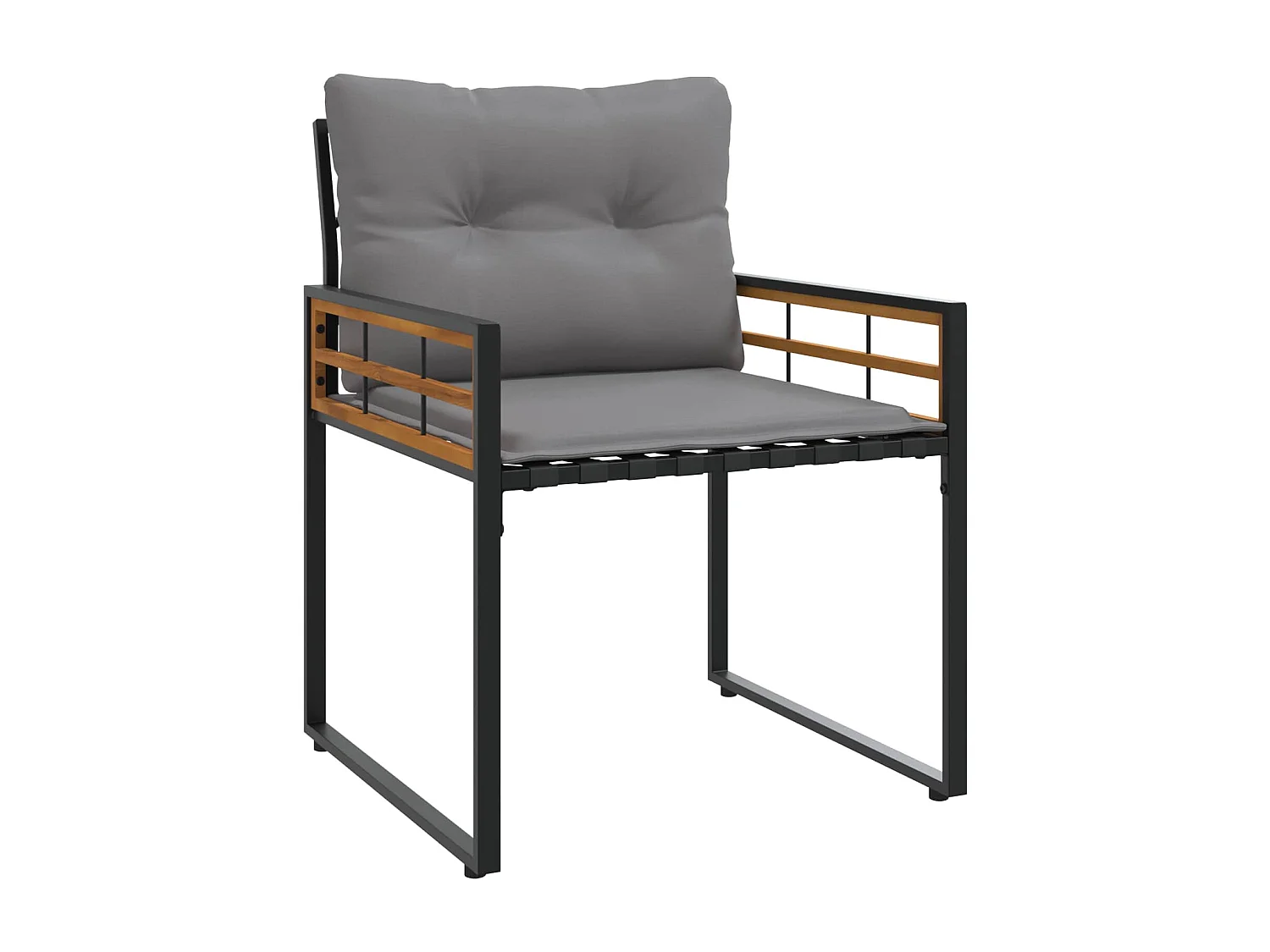 Juego de muebles de exterior con cojín 4 pcs Gris Claro