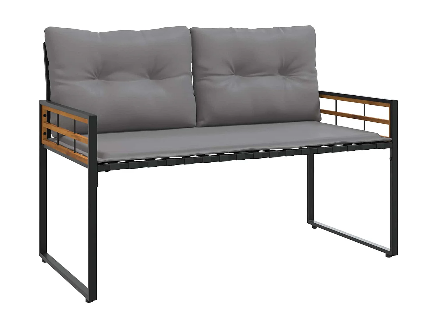 Juego de muebles de exterior con cojín 4 pcs Gris Claro