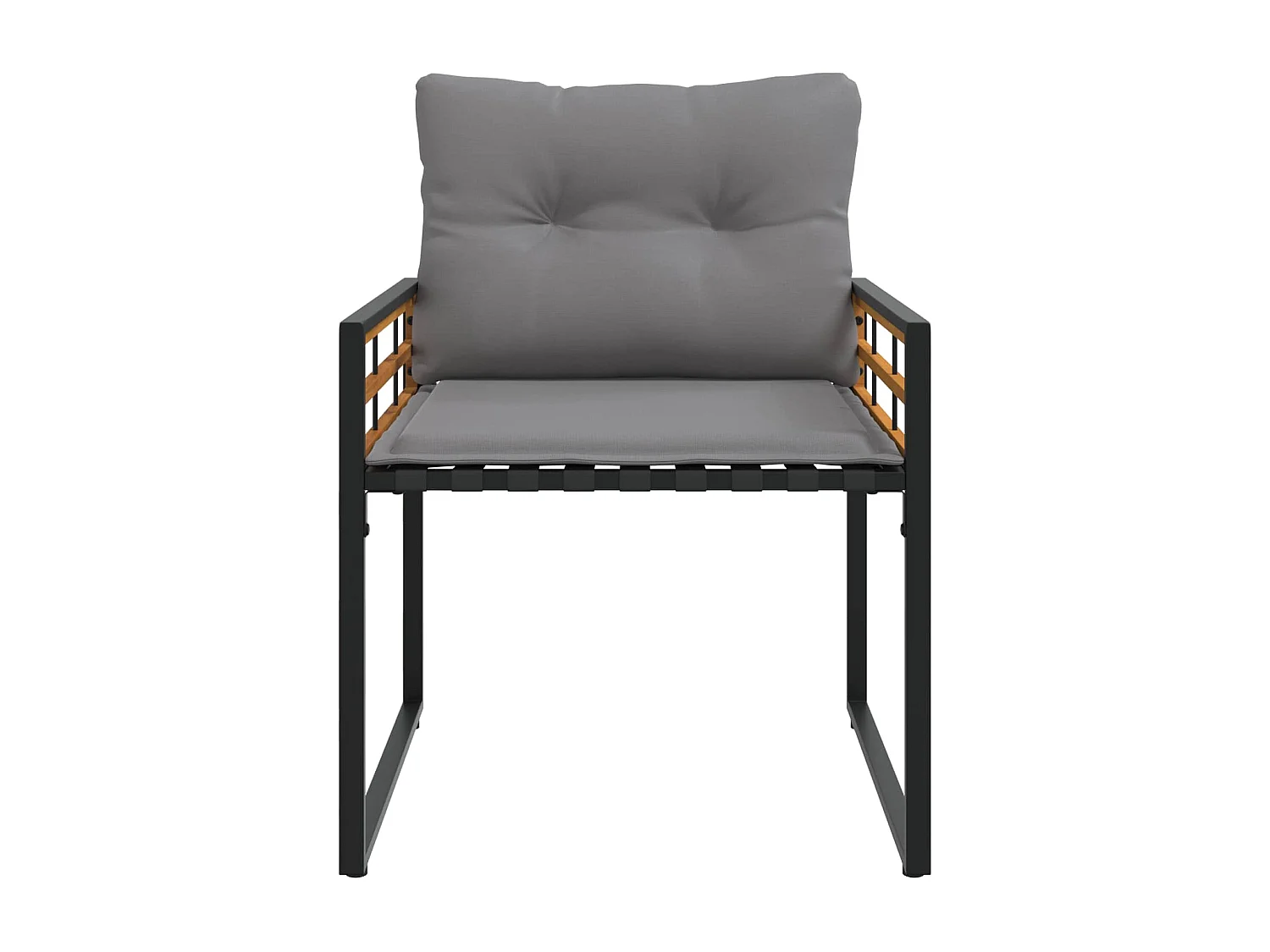 Juego de muebles de exterior con cojín 4 pcs Gris Claro