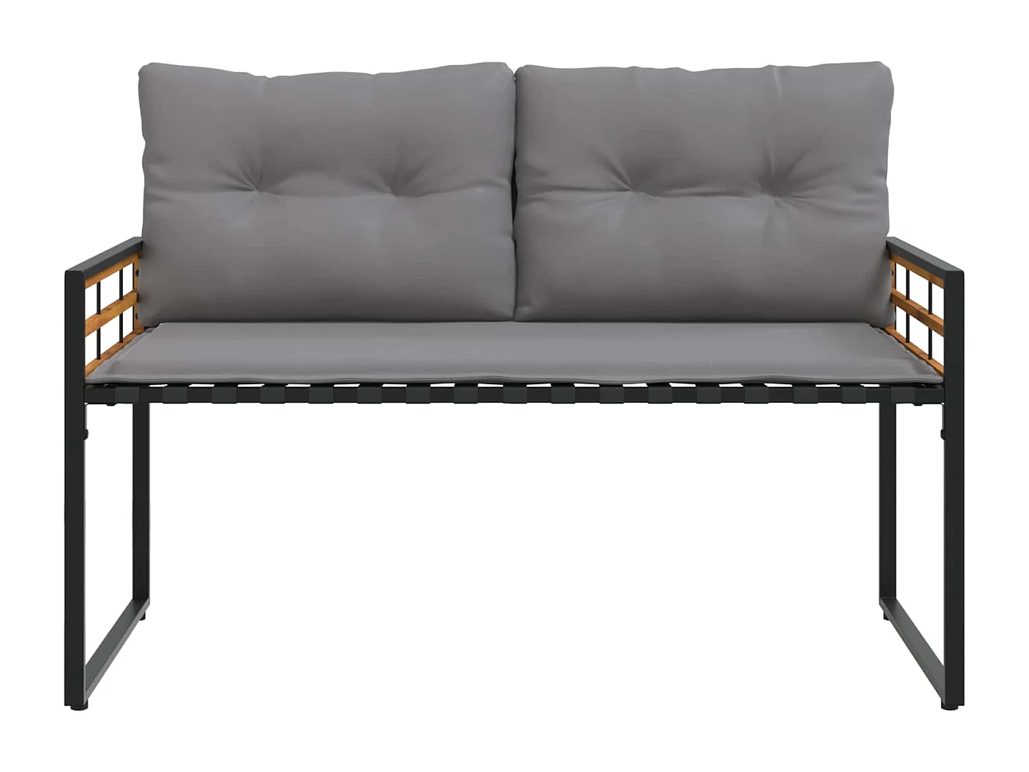 Juego de muebles de exterior con cojín 4 pcs Gris Claro