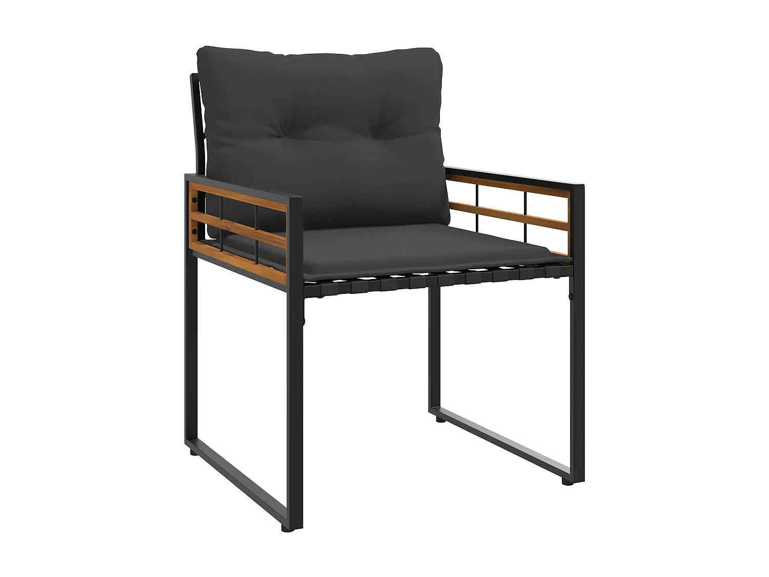 Juego de muebles de exterior con cojín 3 pcs Gris Oscuro