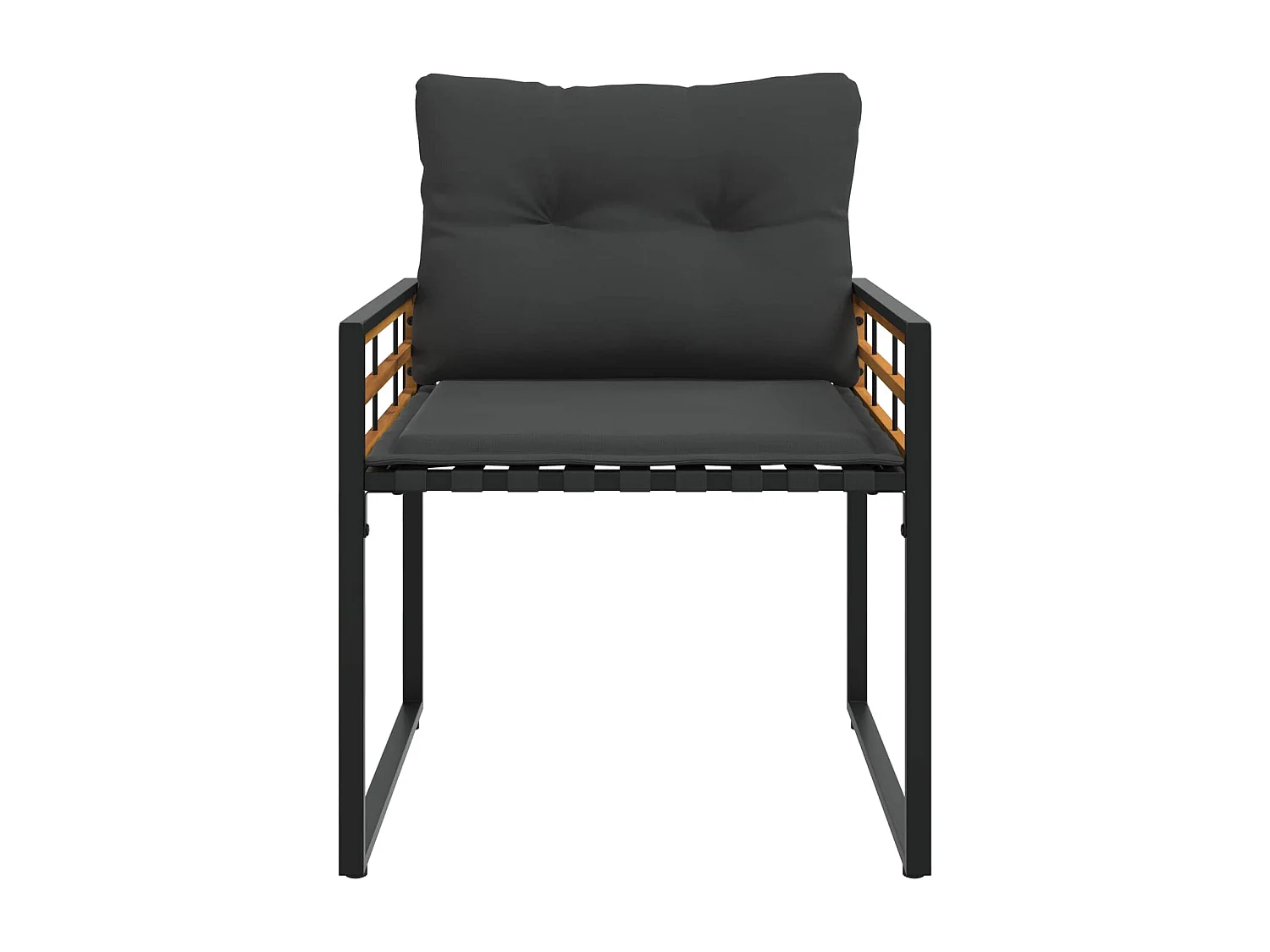 Juego de muebles de exterior con cojín 3 pcs Gris Oscuro