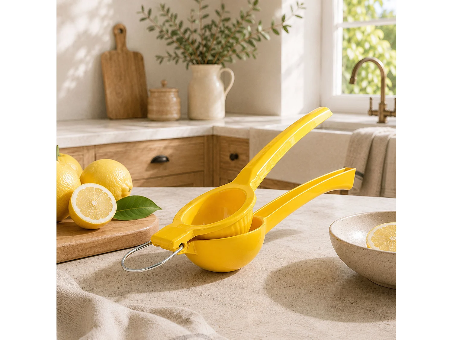 Menastyl - Presse-citron 22cm En Aluminium Jaune