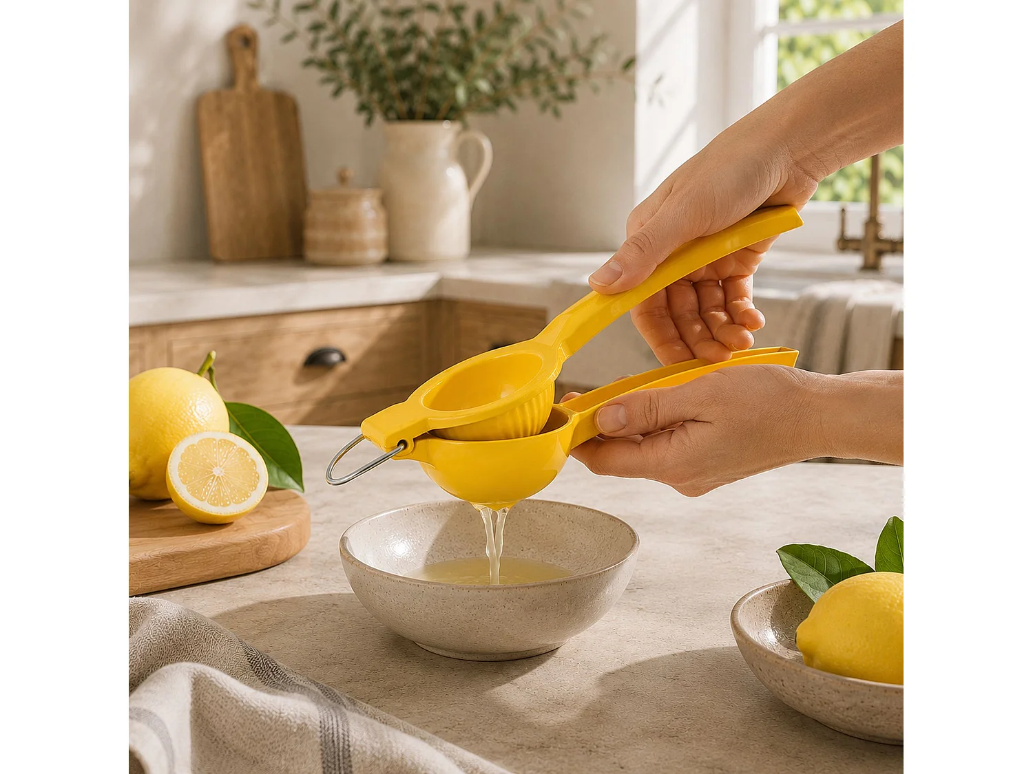 Menastyl - Presse-citron 22cm En Aluminium Jaune