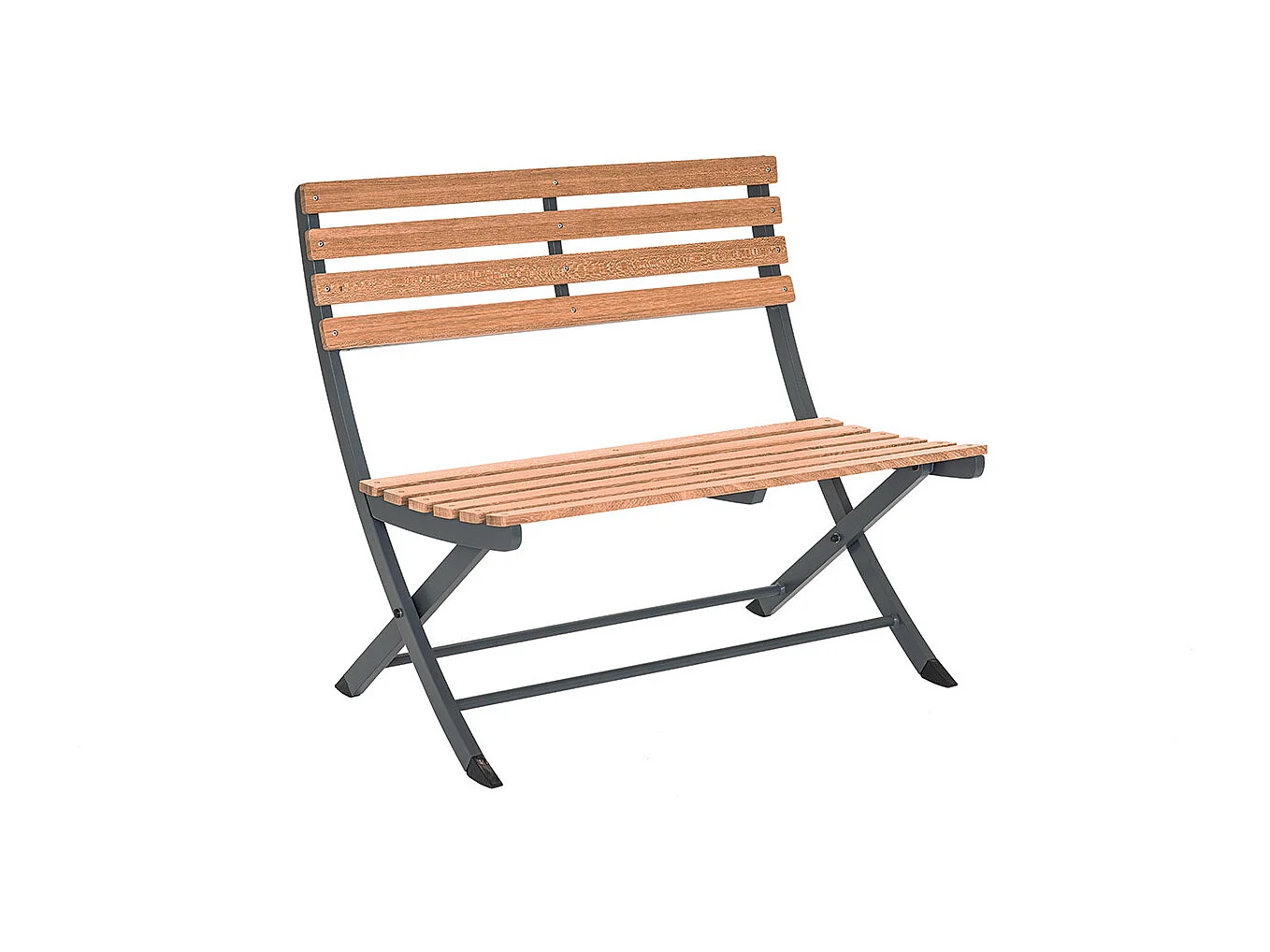 Ensemble table à manger en alu/teck, avec 1 banc et 2 chaises Porto-Rico - 4 places - Jardiline