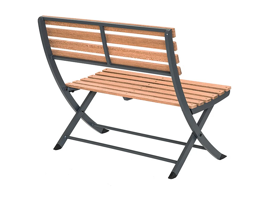 Ensemble table à manger en alu/teck, avec 1 banc et 2 chaises Porto-Rico - 4 places - Jardiline