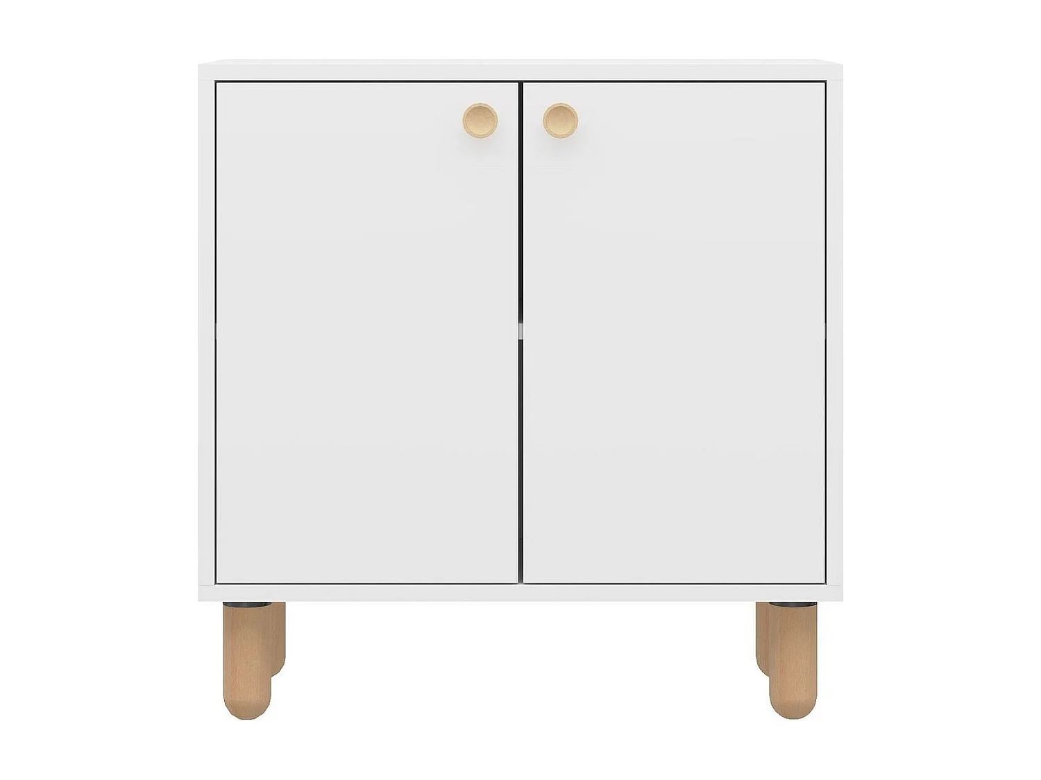 Petit buffet 2 portes avec pieds en hêtre massif L72 cm - LINA