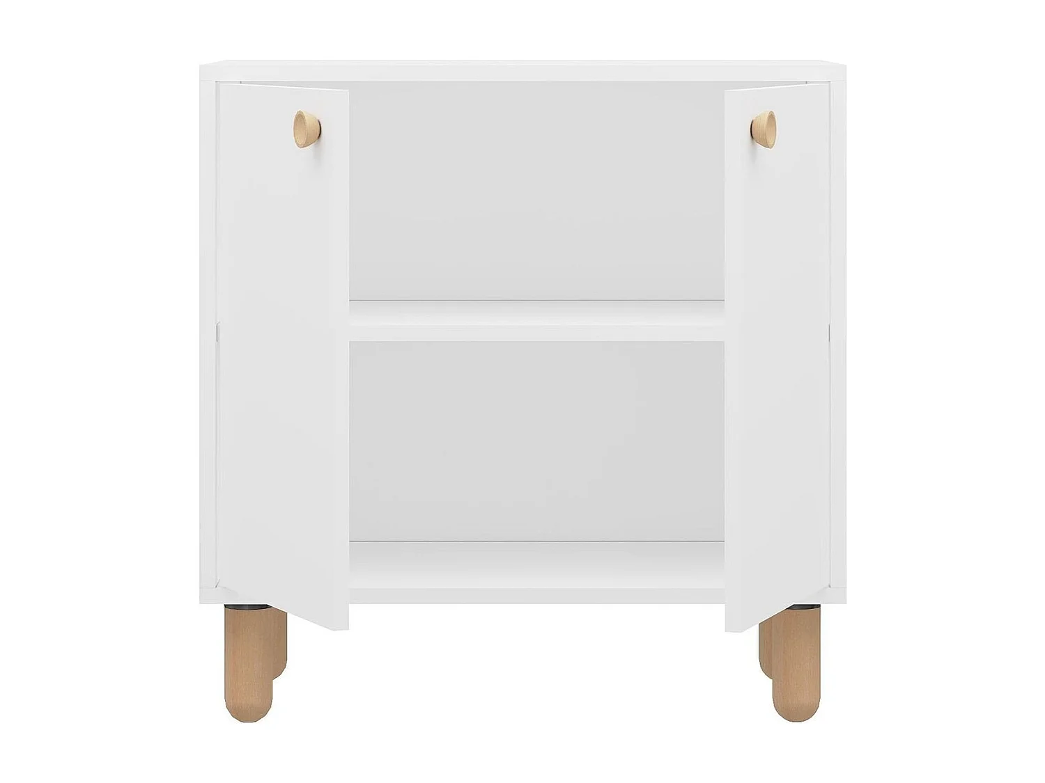 Kleines Buffet mit 2 Türen und Füßen aus massivem Buchenholz, L72 cm - LINA