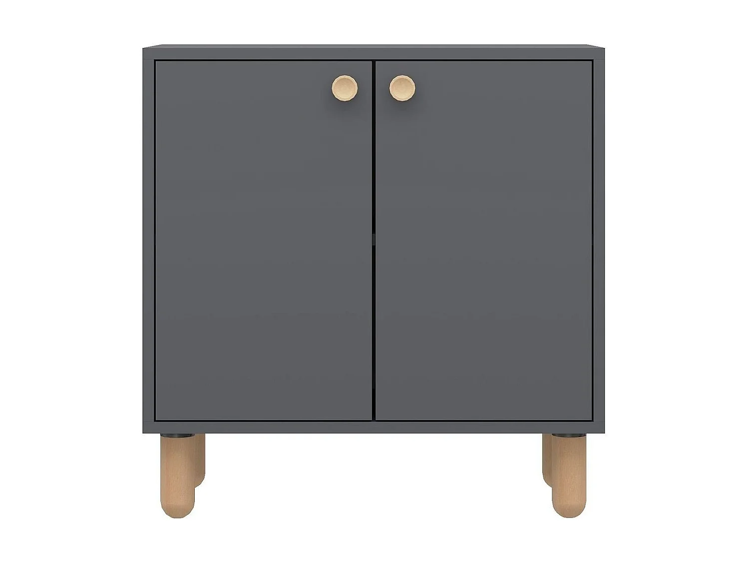 Petit buffet 2 portes avec pieds en hêtre massif L72 cm - LINA