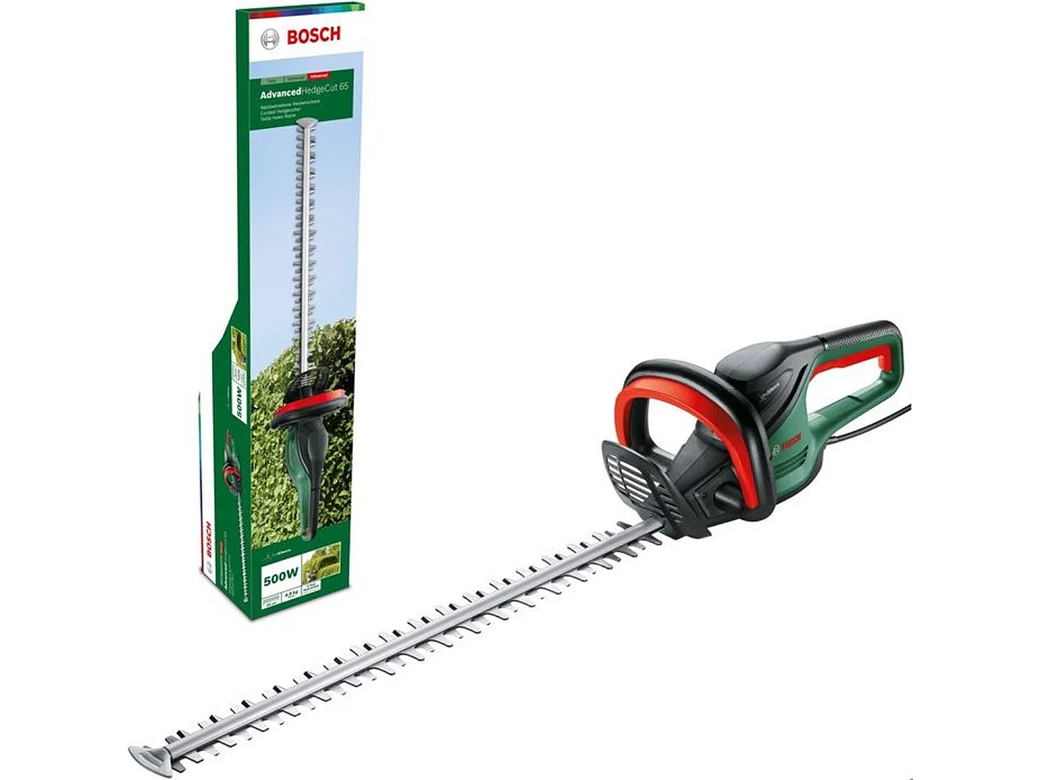 Bosch AdvancedHedgeCut Heggenschaar 65 cm 500W - Krachtige Snede, Verminderd Geluid 93 dB(A), Hoge Koppel Koppeling