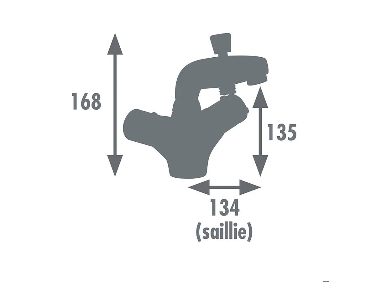 Thermostat-Wannen- und Duschmischer Volga 2 Rousseau, Einlochmontage, verchromtes Messing, Sicherheit 38°C, schwenkbarer Auslauf 28 L/min