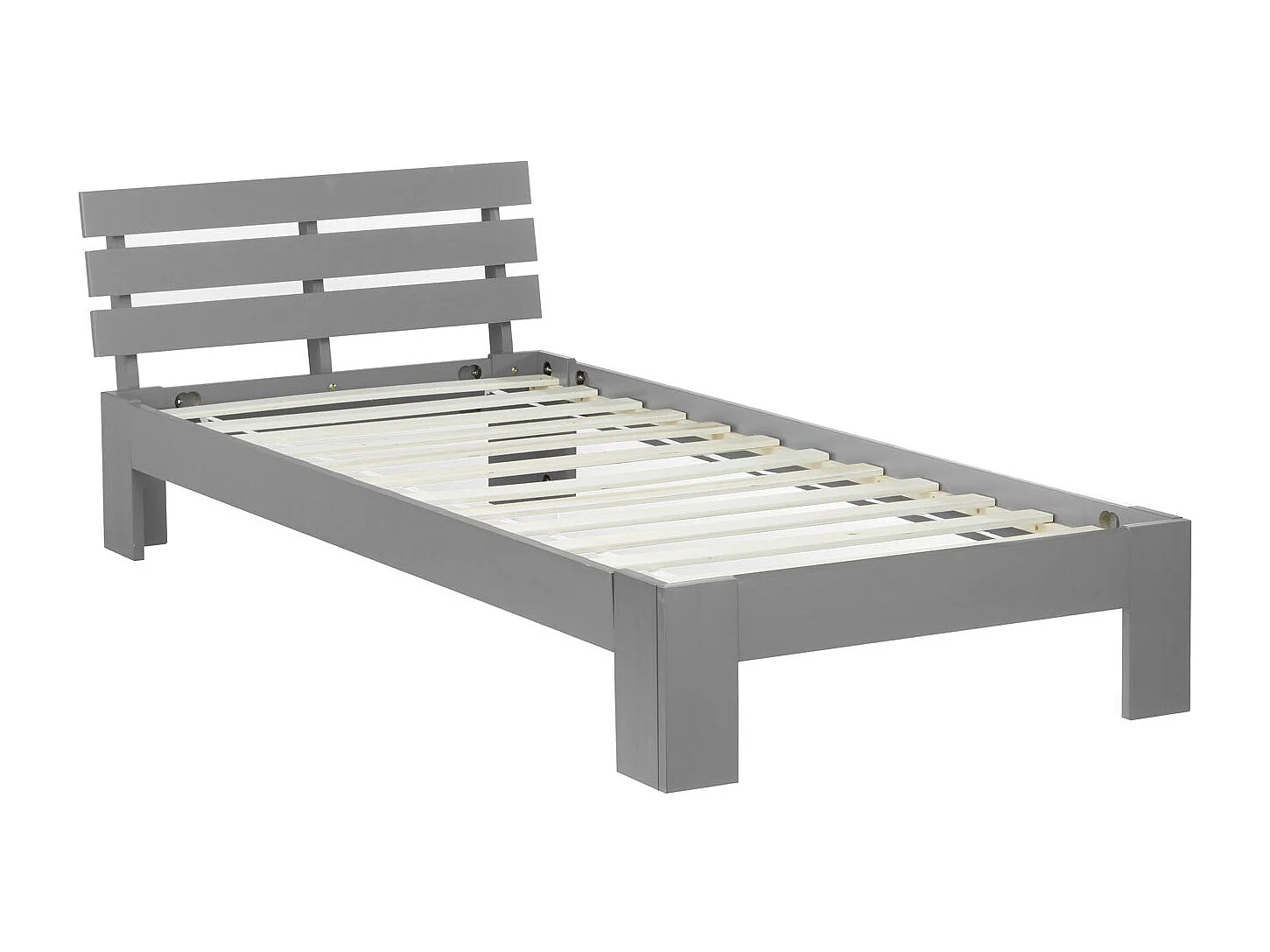 Lit simple 1 personnes bois marron 94.5 x 204.5 x 66.7 cm LIT06207