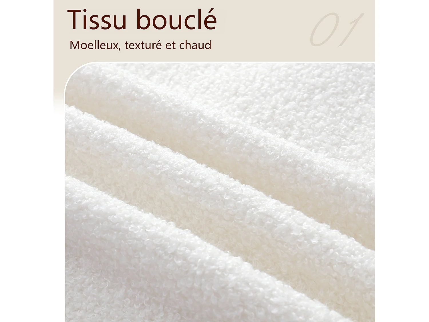 Lit coffre 160x200 cm, lit double avec fonctionnel hydraulique, avec sommier à lattes, tête de lit rembourrée et grand coffre de rangement, Blanc Bouclette