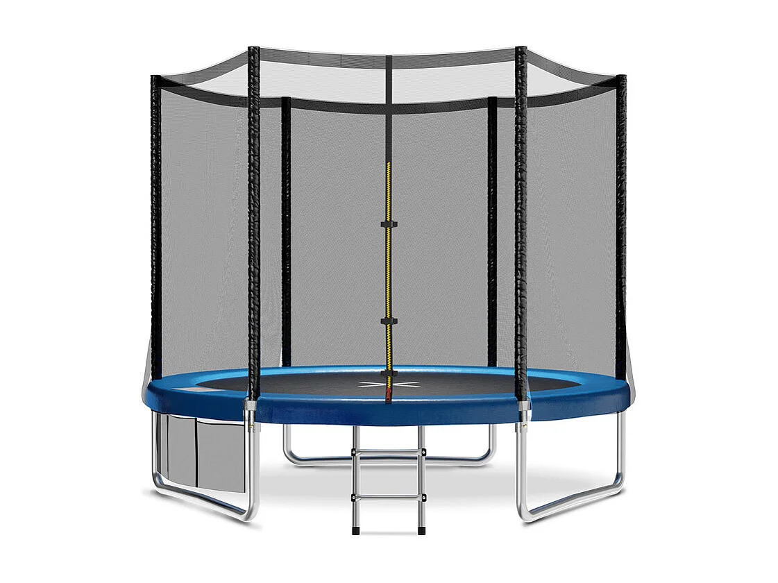 Trampoline d'extérieur Ø183/228/305/366/437 cm, trampoline de jardin robuste, cadre en acier galvanisé avec sac de rangement, pour enfants et adultes