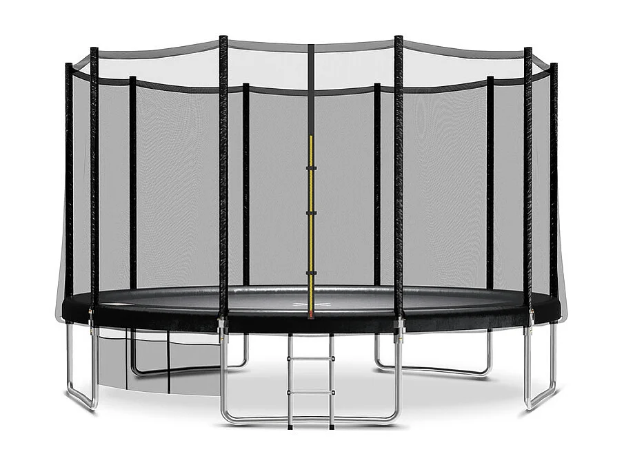 Trampoline d'extérieur Ø183/228/305/366/430 cm, trampoline de jardin robuste, cadre en acier galvanisé avec sac de rangement, pour enfants et adultes