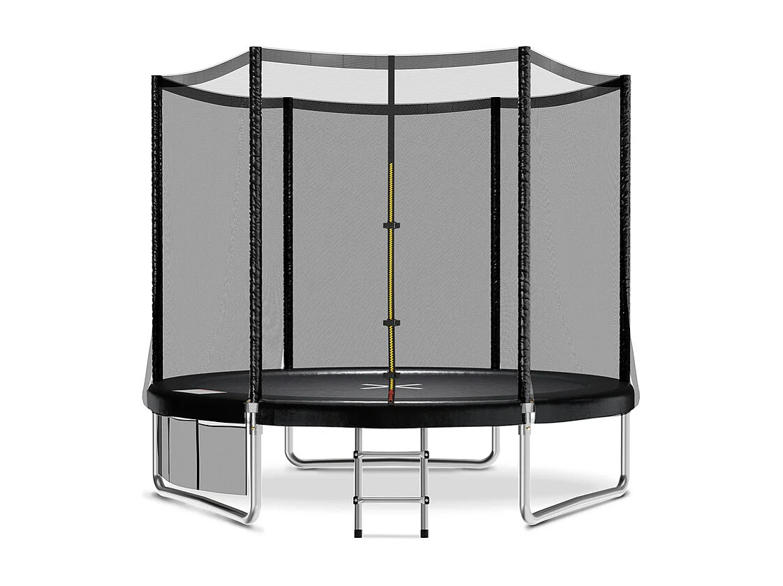 Trampoline d'extérieur Ø183/228/305/366/432 cm, trampoline de jardin robuste, cadre en acier galvanisé avec sac de rangement, pour enfants et adultes