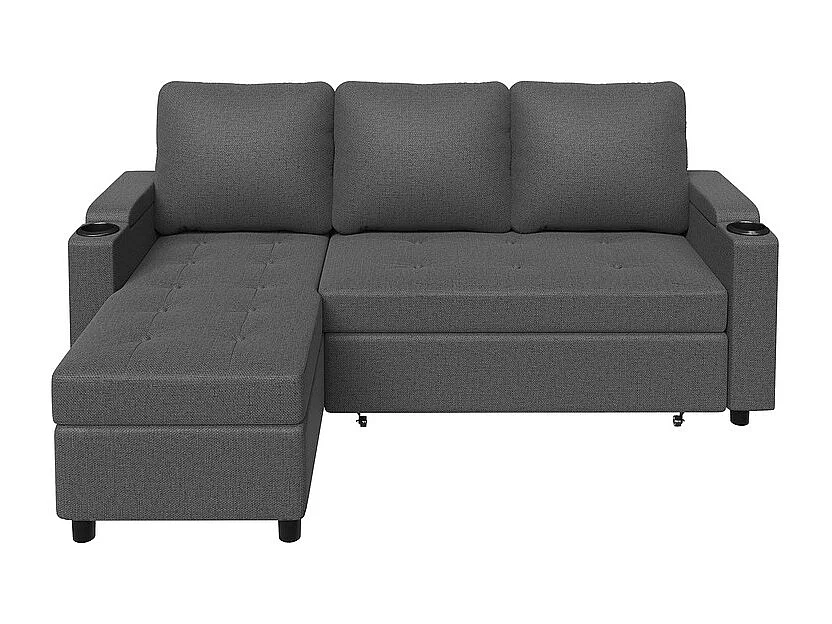 Canapé convertible, canapé d'angle avec rangement, canapé-lit avec accoudoirs 5 places multifonctionnel pour salon, bureau et petit appartement