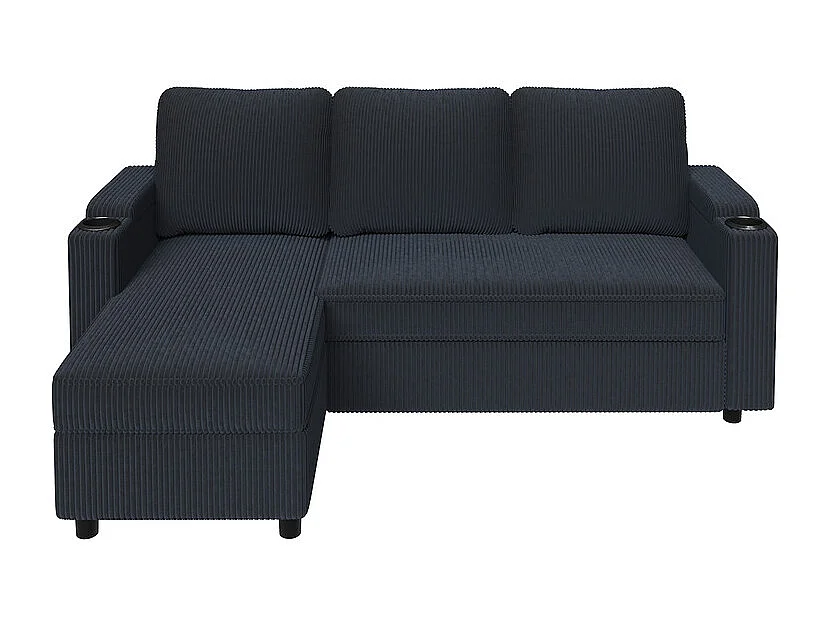 Canapé convertible, canapé d'angle avec rangement, canapé-lit avec accoudoirs 4 places multifonctionnel pour salon, bureau et petit appartement