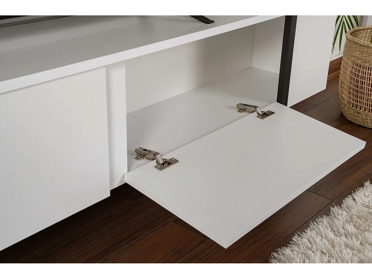 Meuble TV en bois "Serenity" 180 x 30 x 45 cm - Blanc