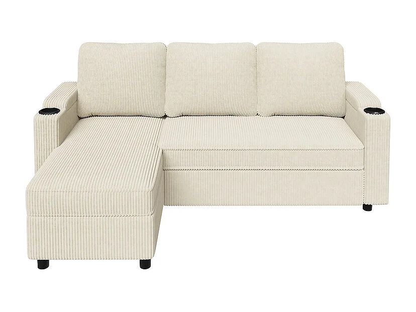 Canapé convertible, canapé d'angle avec rangement, canapé-lit avec accoudoirs 3 places multifonctionnel pour salon, bureau et petit appartement