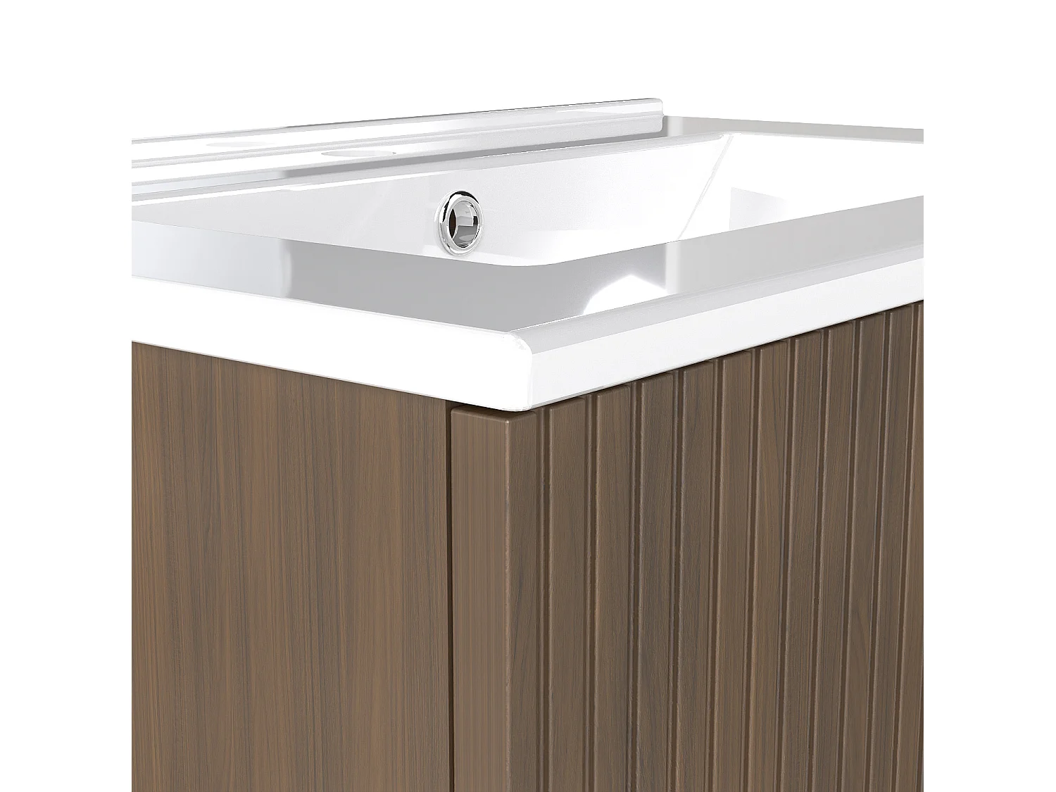 AICA Mueble de Baño con Lavabo,79 x 46 x 52 cm, 2 Cajones, Altura 52 cm,Color Marrón nogal, Estilo Moderno