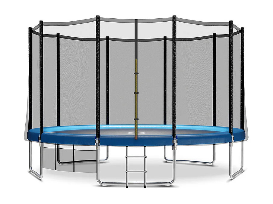 Trampoline d'extérieur Ø183/228/305/366/435 cm, trampoline de jardin robuste, cadre en acier galvanisé avec sac de rangement, pour enfants et adultes