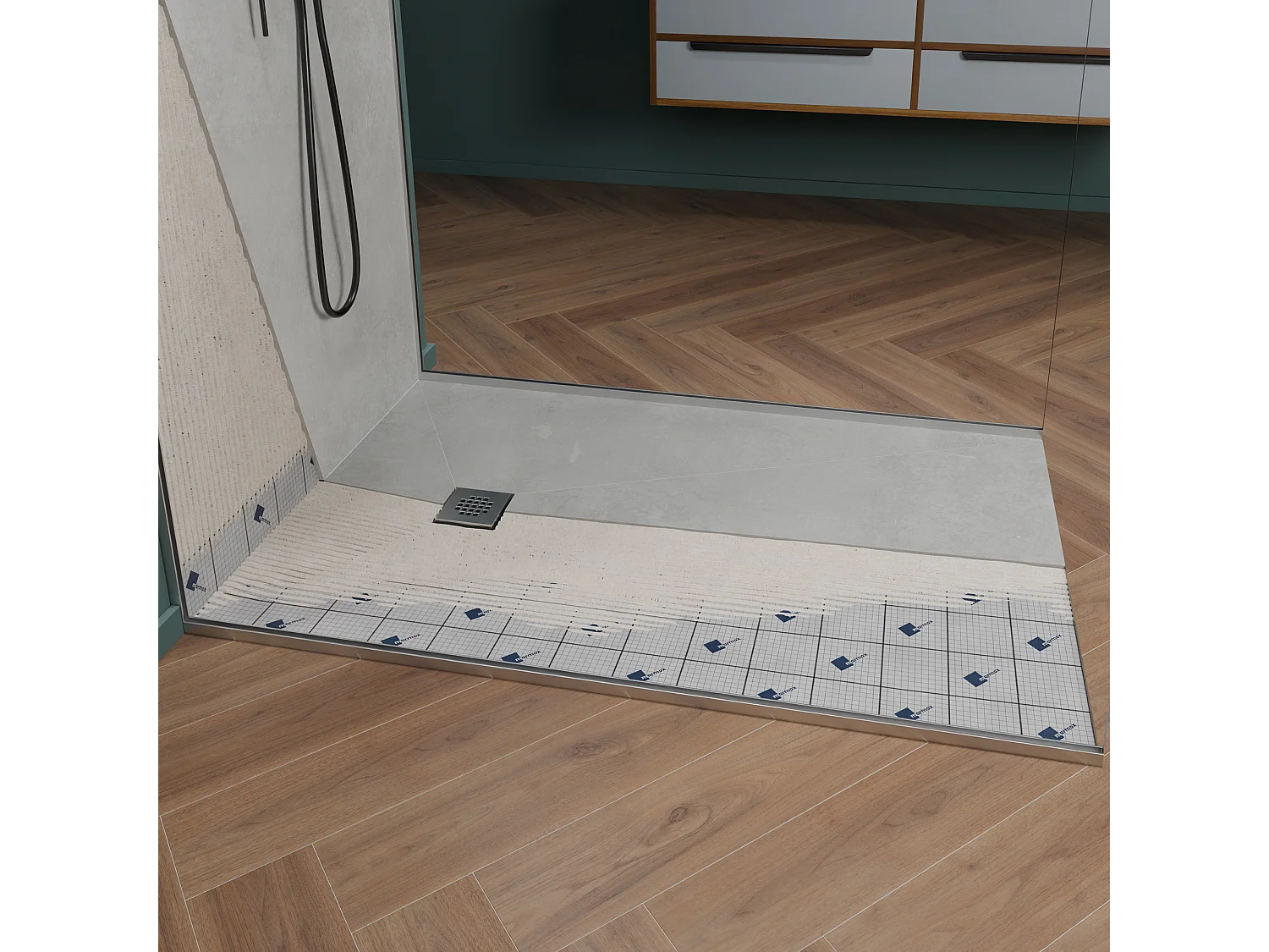 Onbath's receveur de douche  à carreler 120x120 cm syphon 360° recoupable