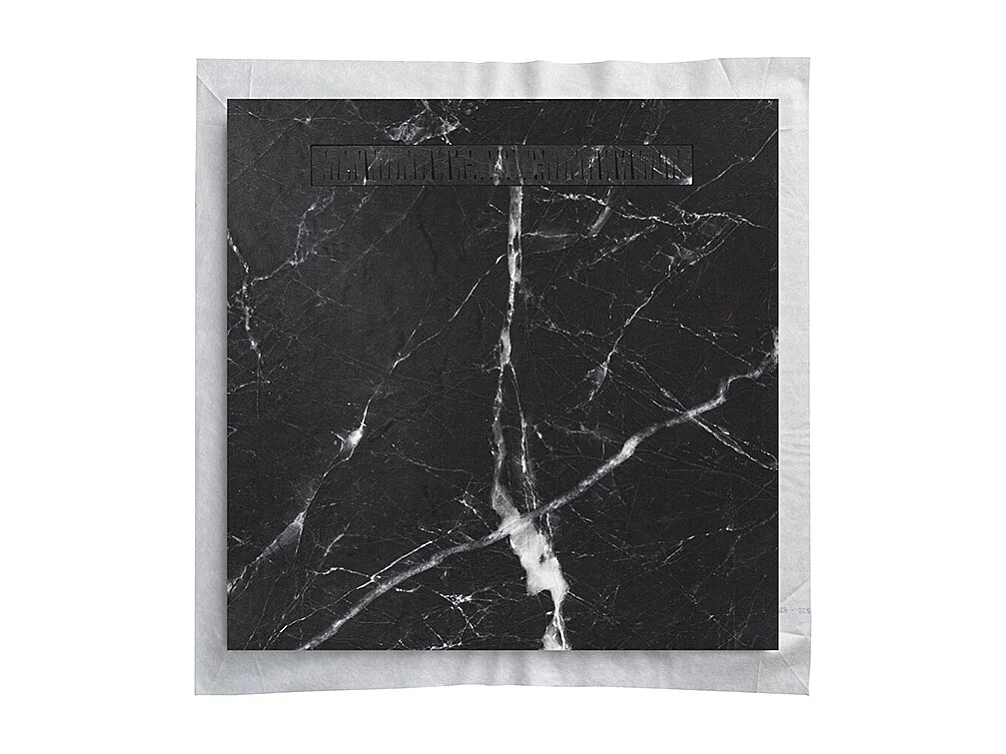 Receveur de douche 100x100 cm en résine effet marbre noir – caniveau linéaire excentré/centré inox noir marbre, siphon ultra-plat + natte étanche