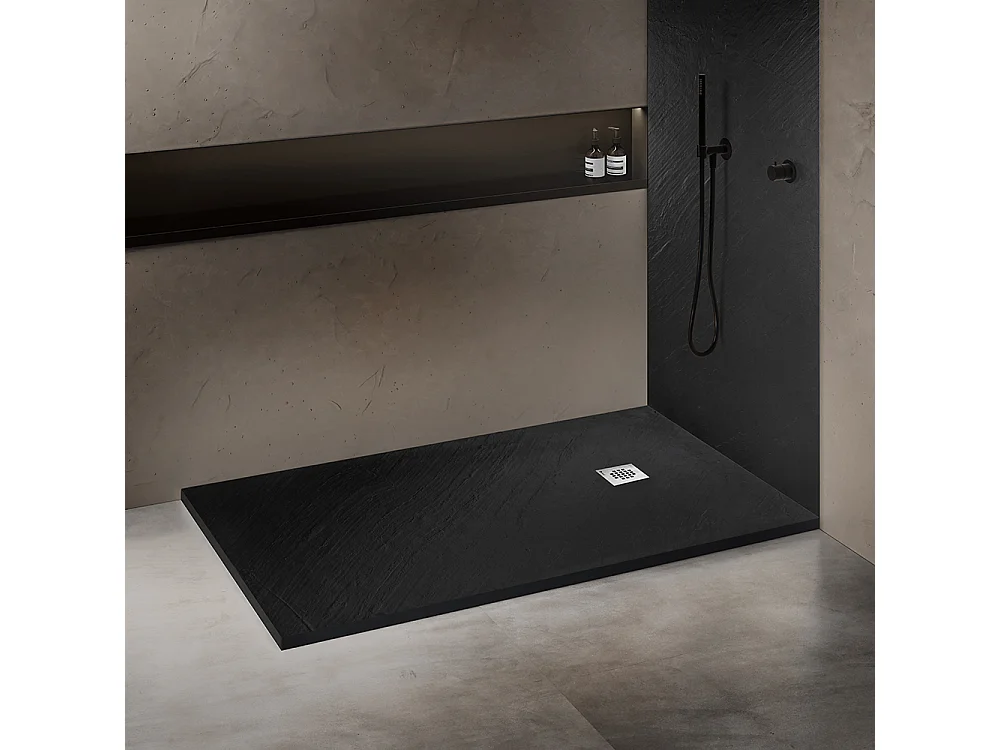 Receveur de douche pierre naturelle graphite noir 180x90 cm