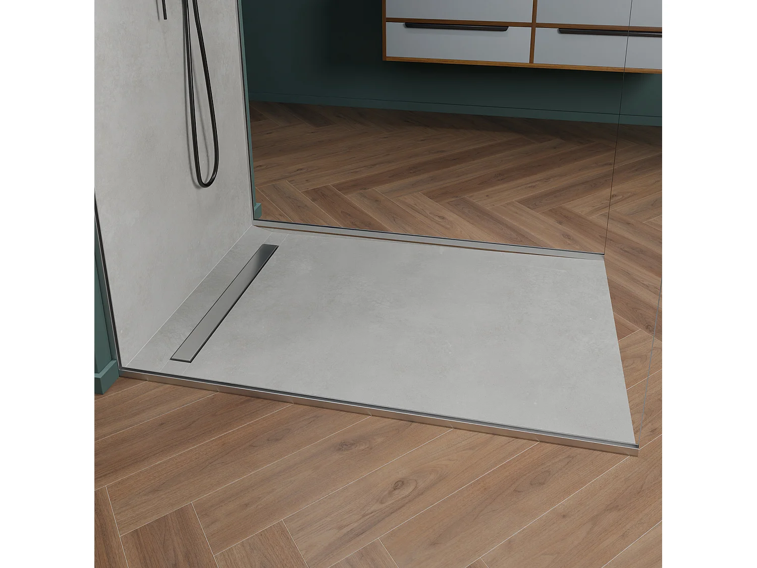 Onbath's receveur de douche  à carreler mono pente 185x100 cm recoupable