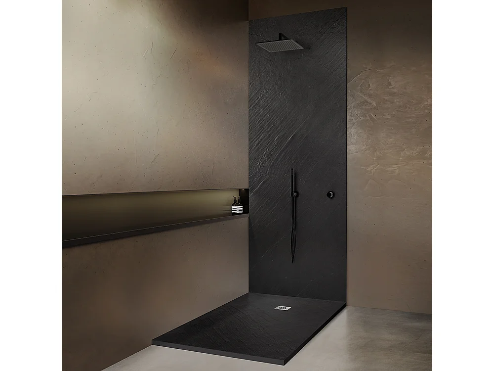 Receveur de douche pierre naturelle graphite noir 180x80 cm