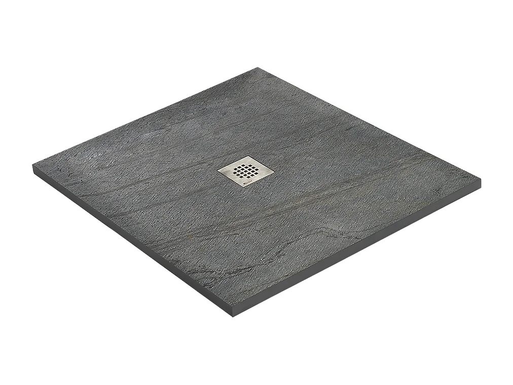 Receveur de douche pierre naturelle ardoise claire 80x80 cm