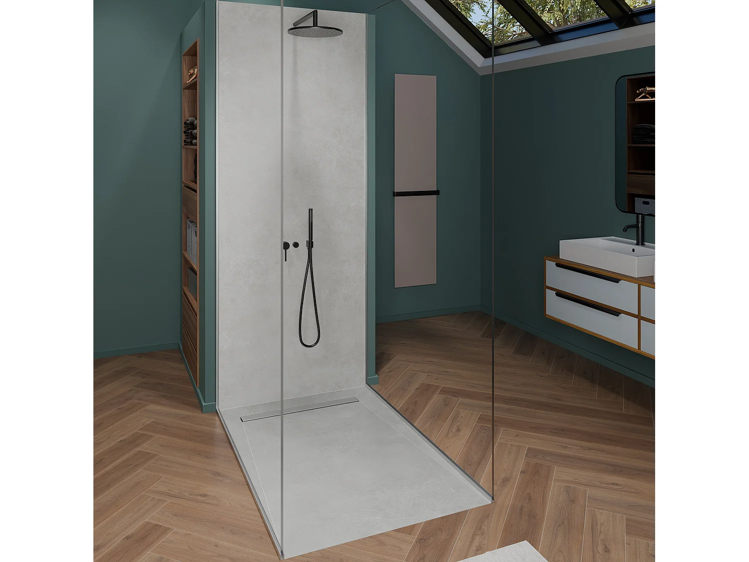 Onbath's bac à douche  à carreler à caniveau 120x90 cm recoupable