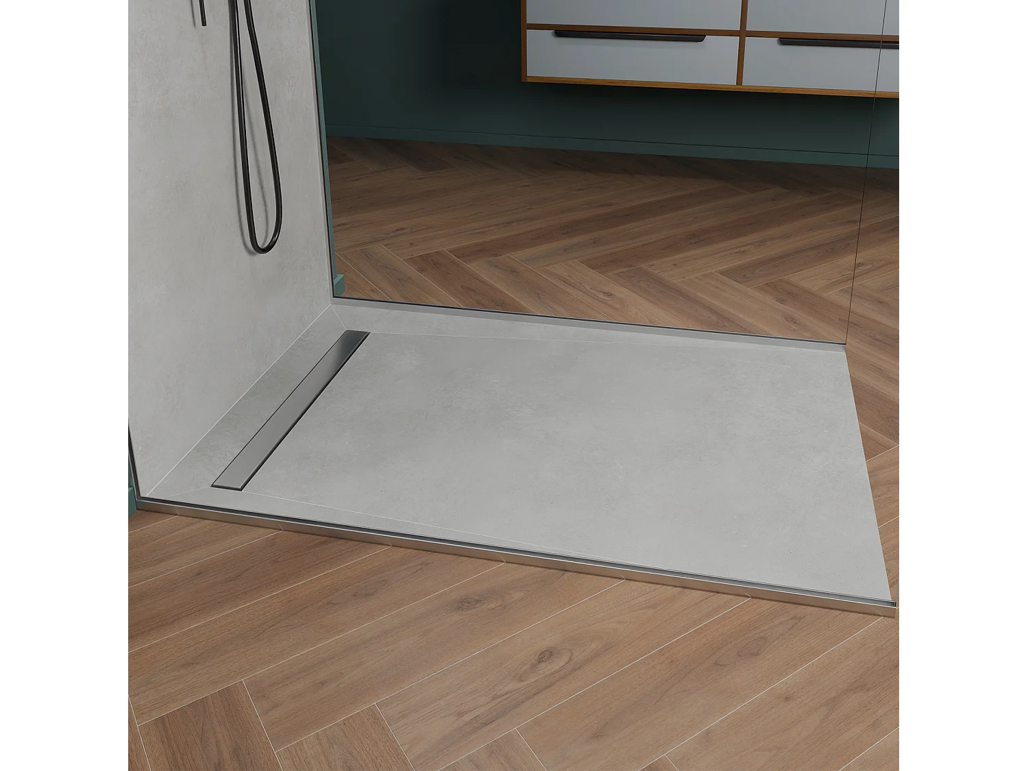 Onbath's bac à douche  à carreler à caniveau 90x90 cm recoupable