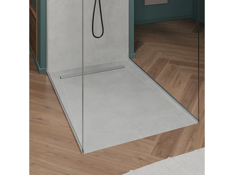 Onbath's bac à douche  à carreler siphon plat 120x80 cm recoupable