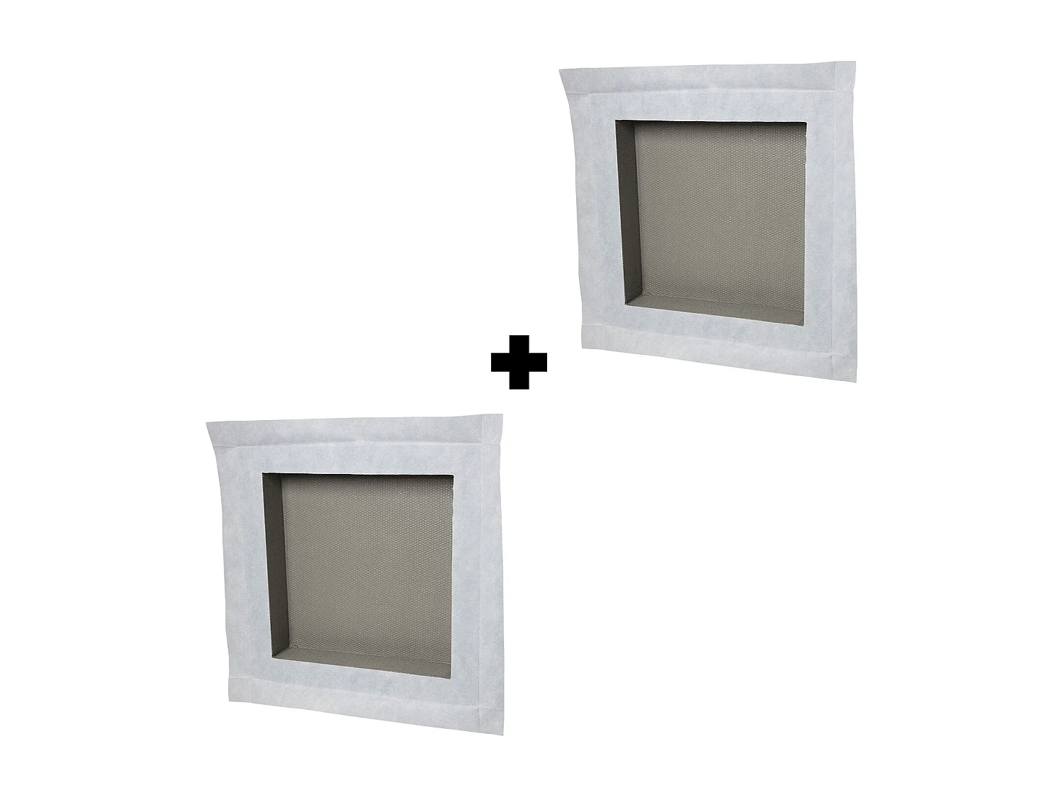 Duo de niches à carreler étanches 40x40 cm – profondeur 15 cm – avec nattes d’étanchéité pré-montées