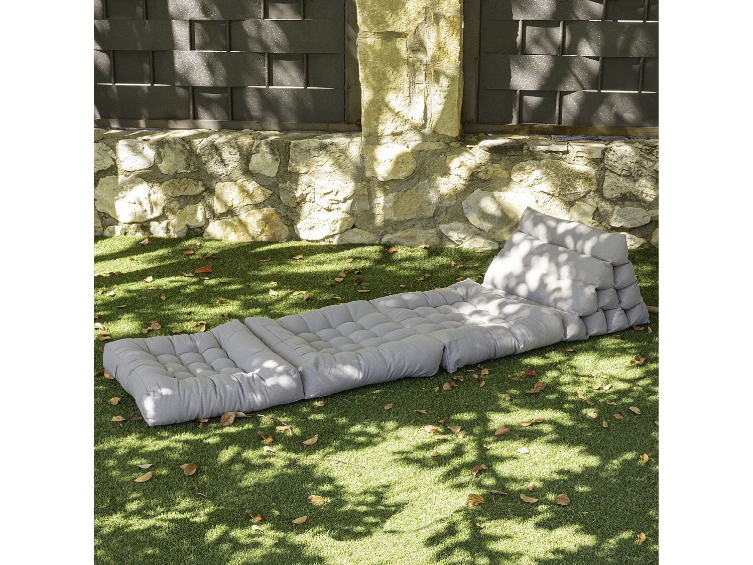 Matelas de sol modulaire gris clair en polyuréthane - 1 place