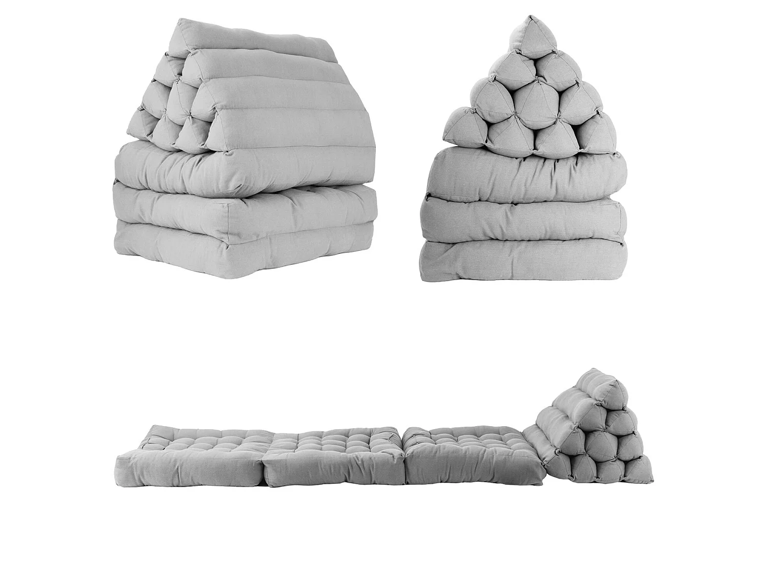 Matelas de sol modulaire gris clair en polyuréthane - 1 place
