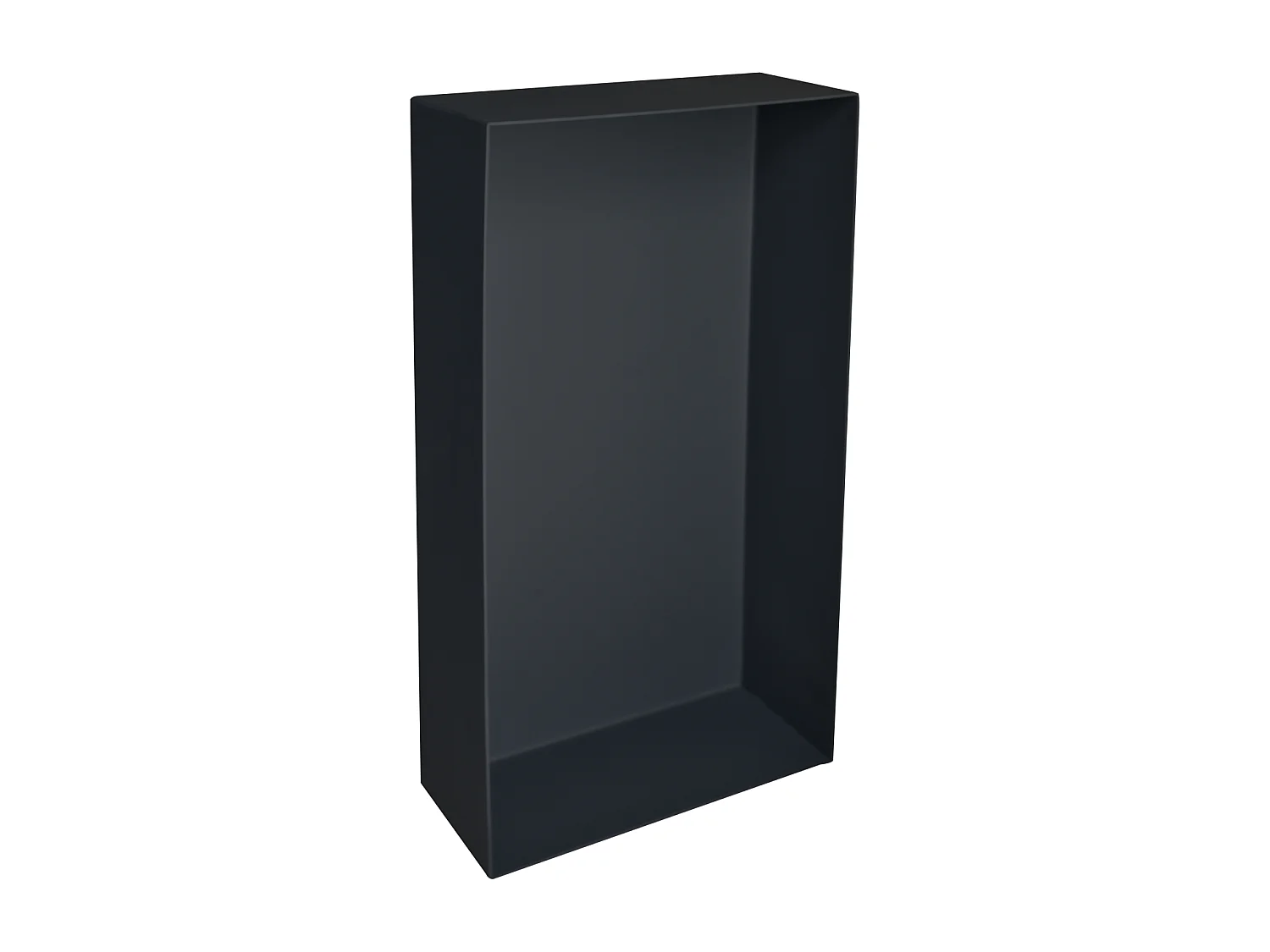 Niche design 30x30 cm semi-encastrée en acier inox – couleur noire – NICHE3030-SE-9005-OB