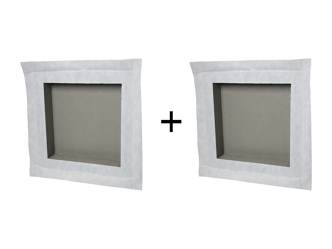 Duo de niches à carreler étanches 40x40 cm – profondeur 6 cm – avec natte étanche – DUONICHE40/40-INT-OB