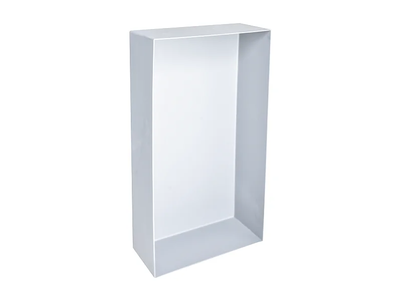 Niche design 80x30 cm semi-encastrée en acier inox – couleur blanche – NICHE8030-SE-9010-OB